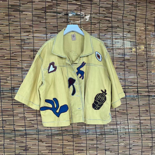 手工织布刺绣外套